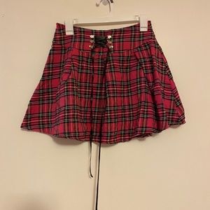 Pink Plaid Skirt
